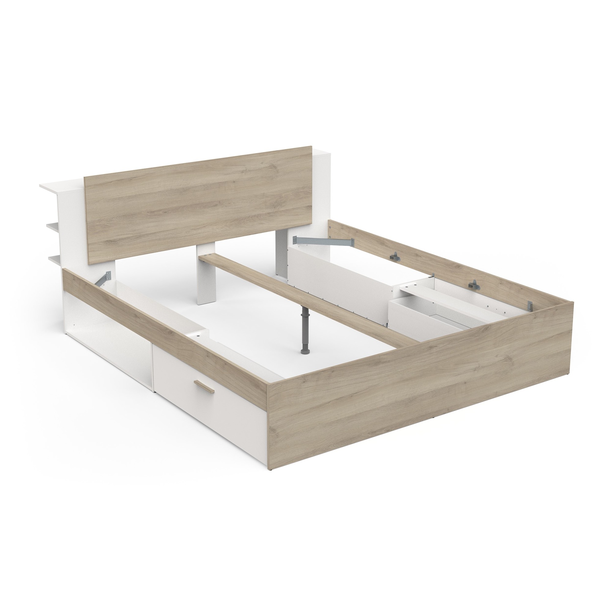 Bed LIFE 385319 180x200 Kronberg oak+white