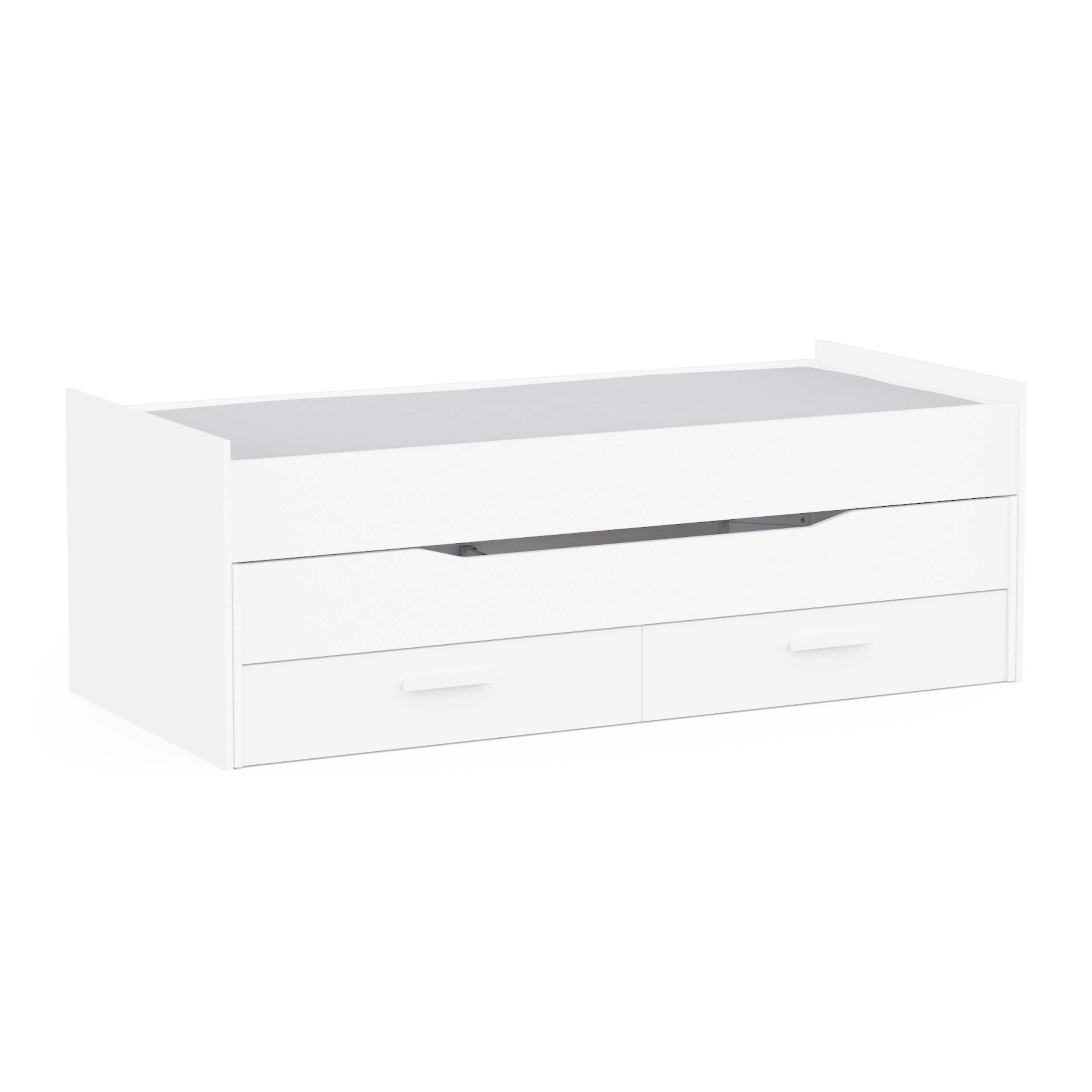 Postelja TWIST bela - 2 predala